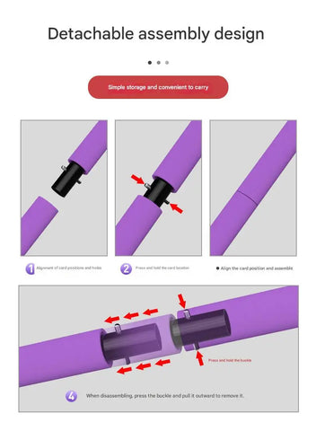 Pilates Bar Kit With Resistance Bands Stackable Band Workout Equipment For Legs Hip Waist Arm Exercise Women & Men Home Gym Yoga