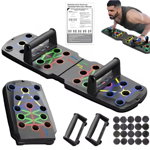 Portable Multifunctional Push-Up Board Set With Handles Foldable Fitness Equipment For Chest Abdomen Arms And Back Training