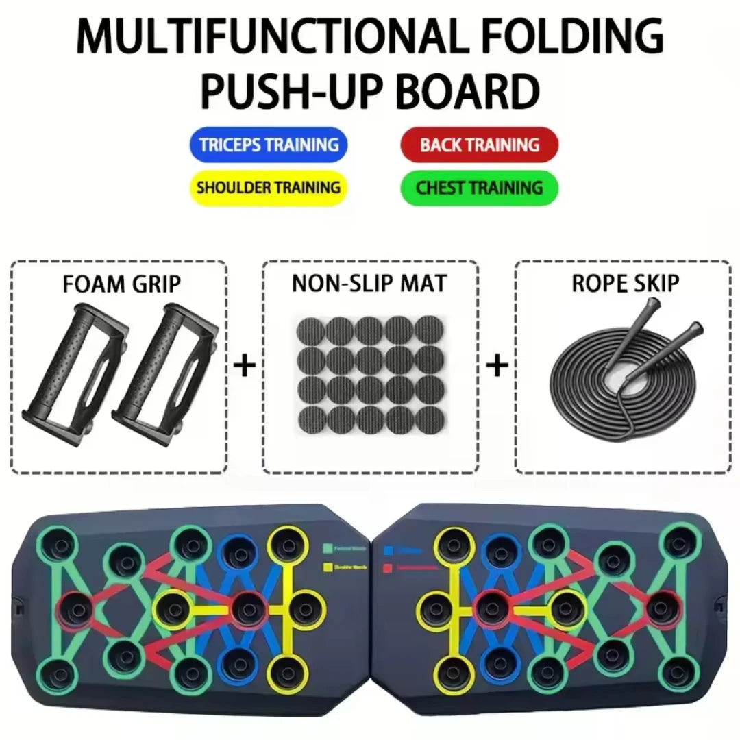 Portable Multifunctional Push-Up Board Set With Handles Foldable Fitness Equipment For Chest Abdomen Arms And Back Training