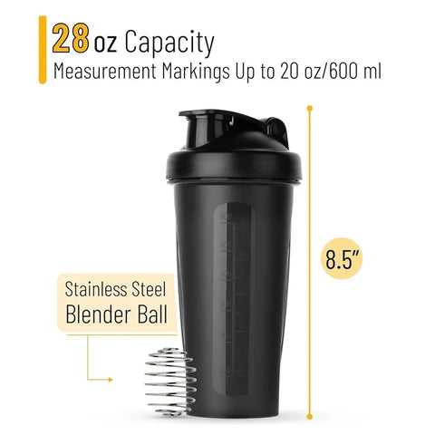 Protein Shaker Bottle 20Oz - Leak Proof With Mixer Ball