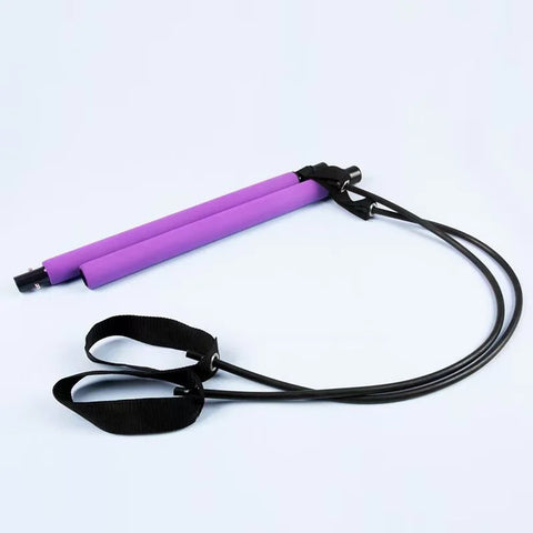 Pilates Bar Kit With Resistance Bands Stackable Band Workout Equipment For Legs Hip Waist Arm Exercise Women & Men Home Gym Yoga