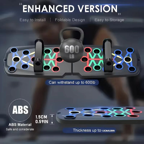 Portable Multifunctional Push-Up Board Set With Handles Foldable Fitness Equipment For Chest Abdomen Arms And Back Training