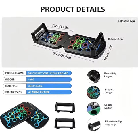 Portable Multifunctional Push-Up Board Set With Handles Foldable Fitness Equipment For Chest Abdomen Arms And Back Training