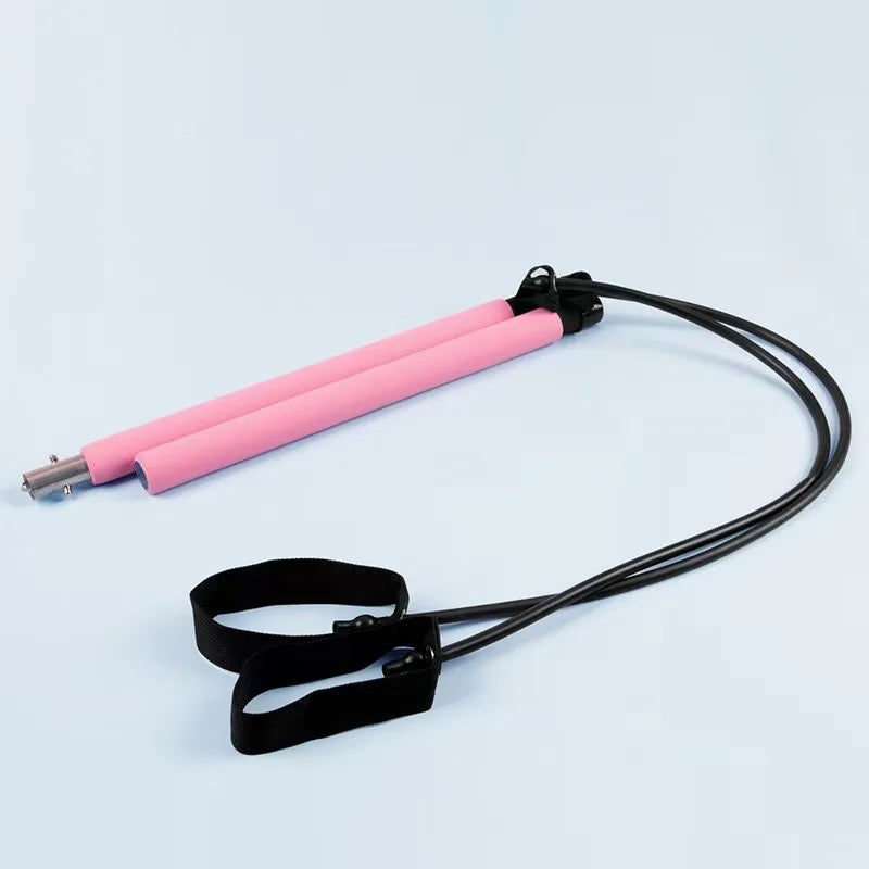 Pilates Bar Kit With Resistance Bands Stackable Band Workout Equipment For Legs Hip Waist Arm Exercise Women & Men Home Gym Yoga